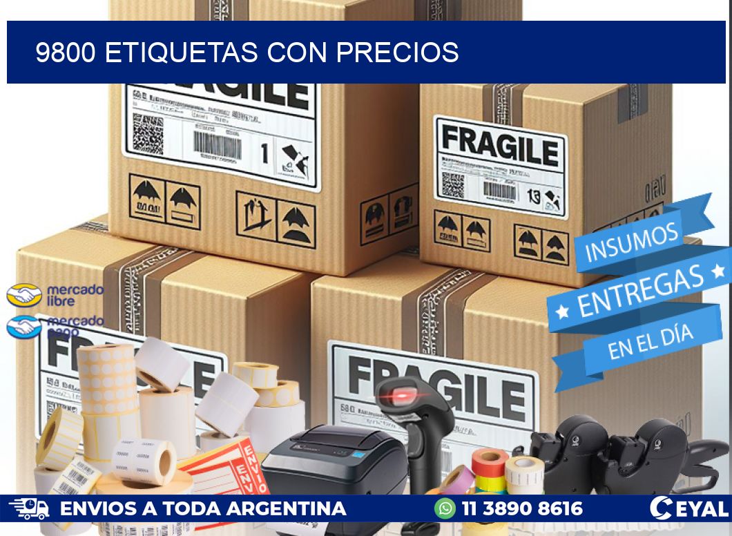 9800 etiquetas con precios