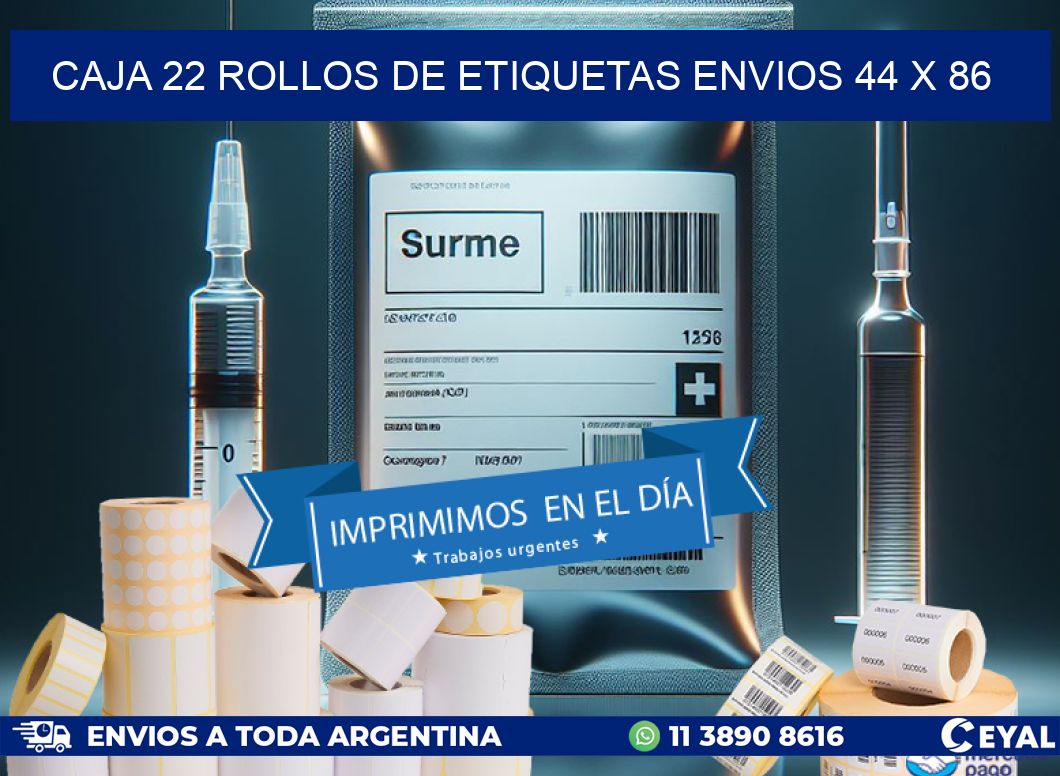 CAJA 22 ROLLOS DE ETIQUETAS ENVIOS 44 x 86