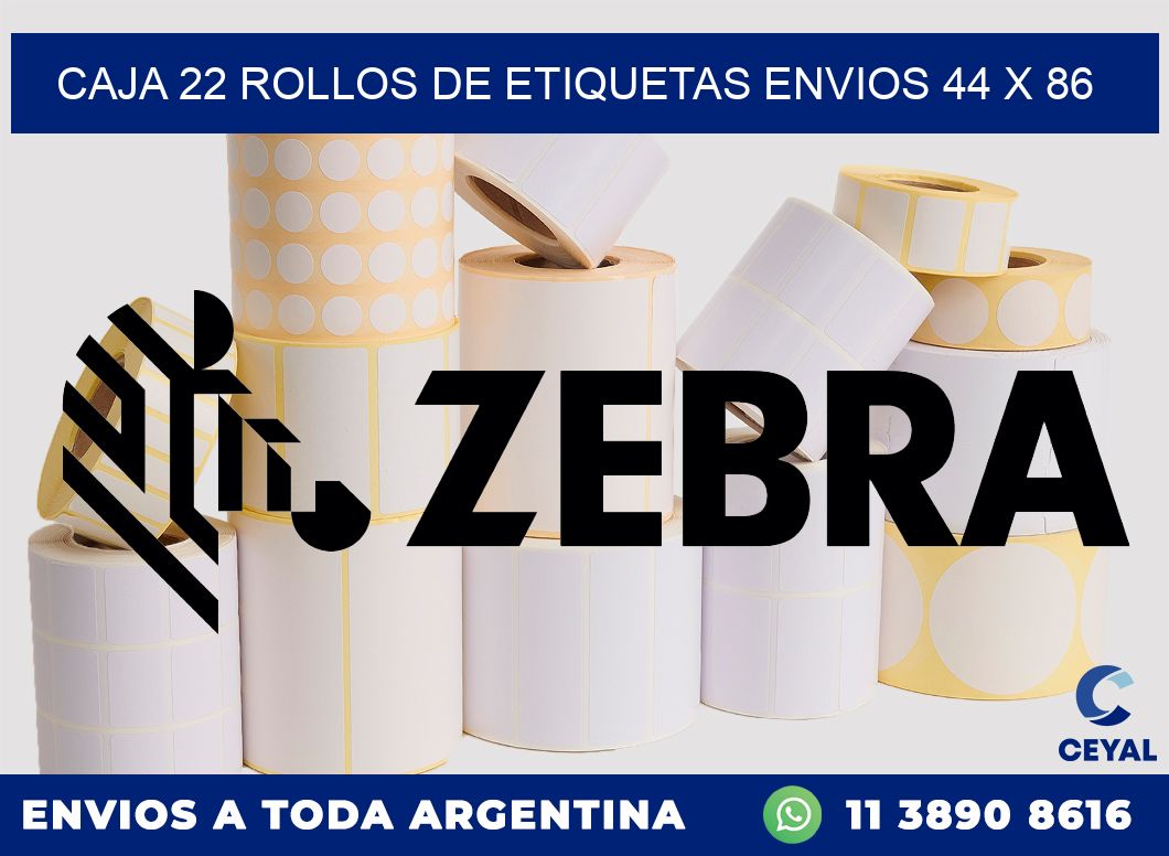 CAJA 22 ROLLOS DE ETIQUETAS ENVIOS 44 x 86