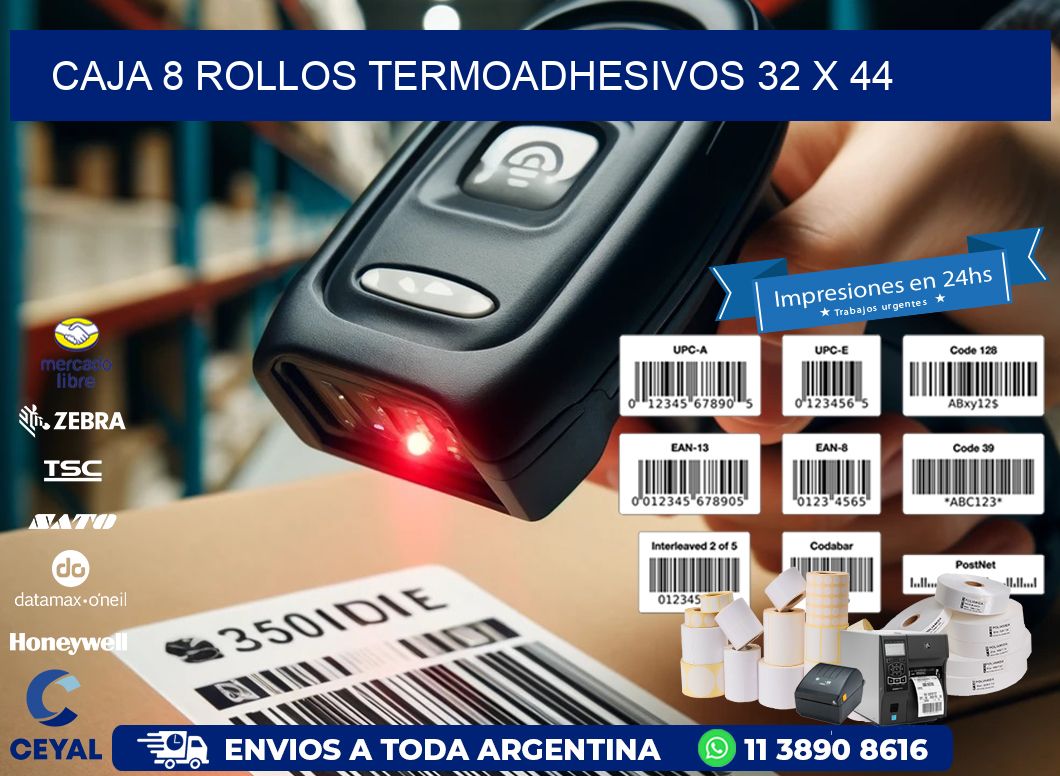 CAJA 8 ROLLOS TERMOADHESIVOS 32 x 44