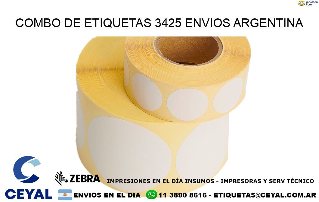 Combo de etiquetas 3425 ENVIOS ARGENTINA