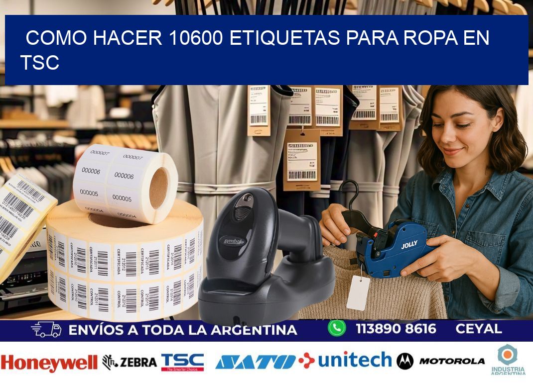 Como hacer 10600 etiquetas para ropa en tsc