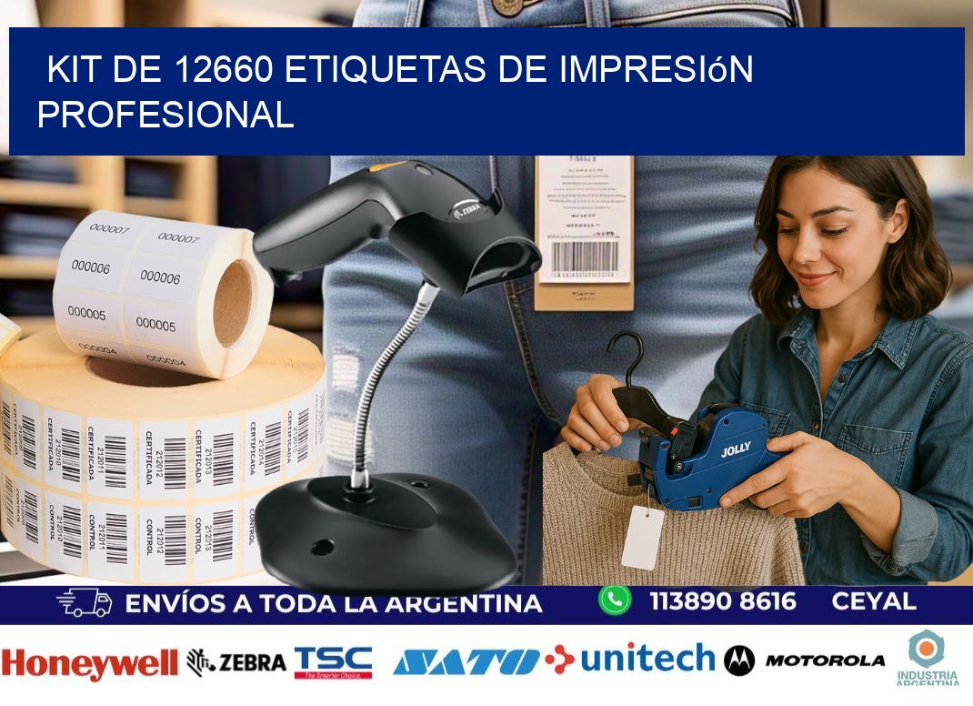 Kit de 12660 etiquetas de impresión profesional