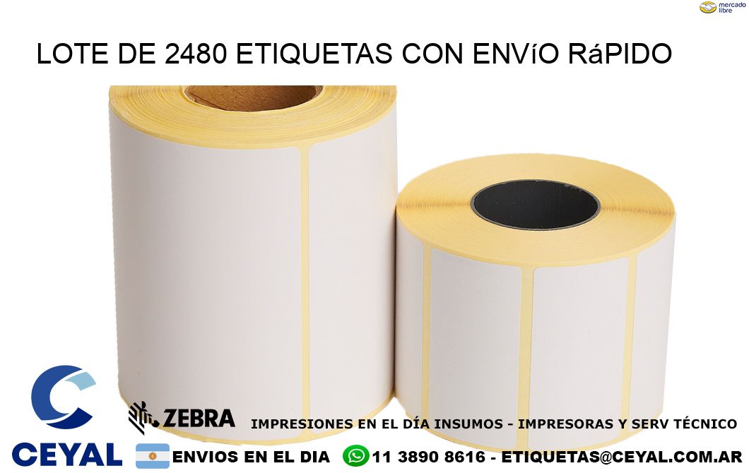 Lote de 2480 etiquetas con envío rápido
