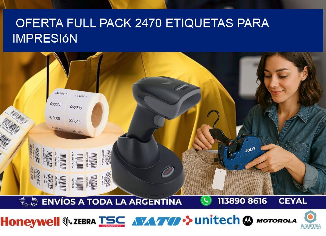 Oferta full pack 2470 etiquetas para impresión