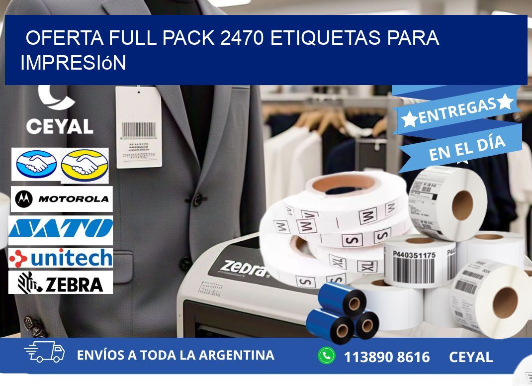 Oferta full pack 2470 etiquetas para impresión