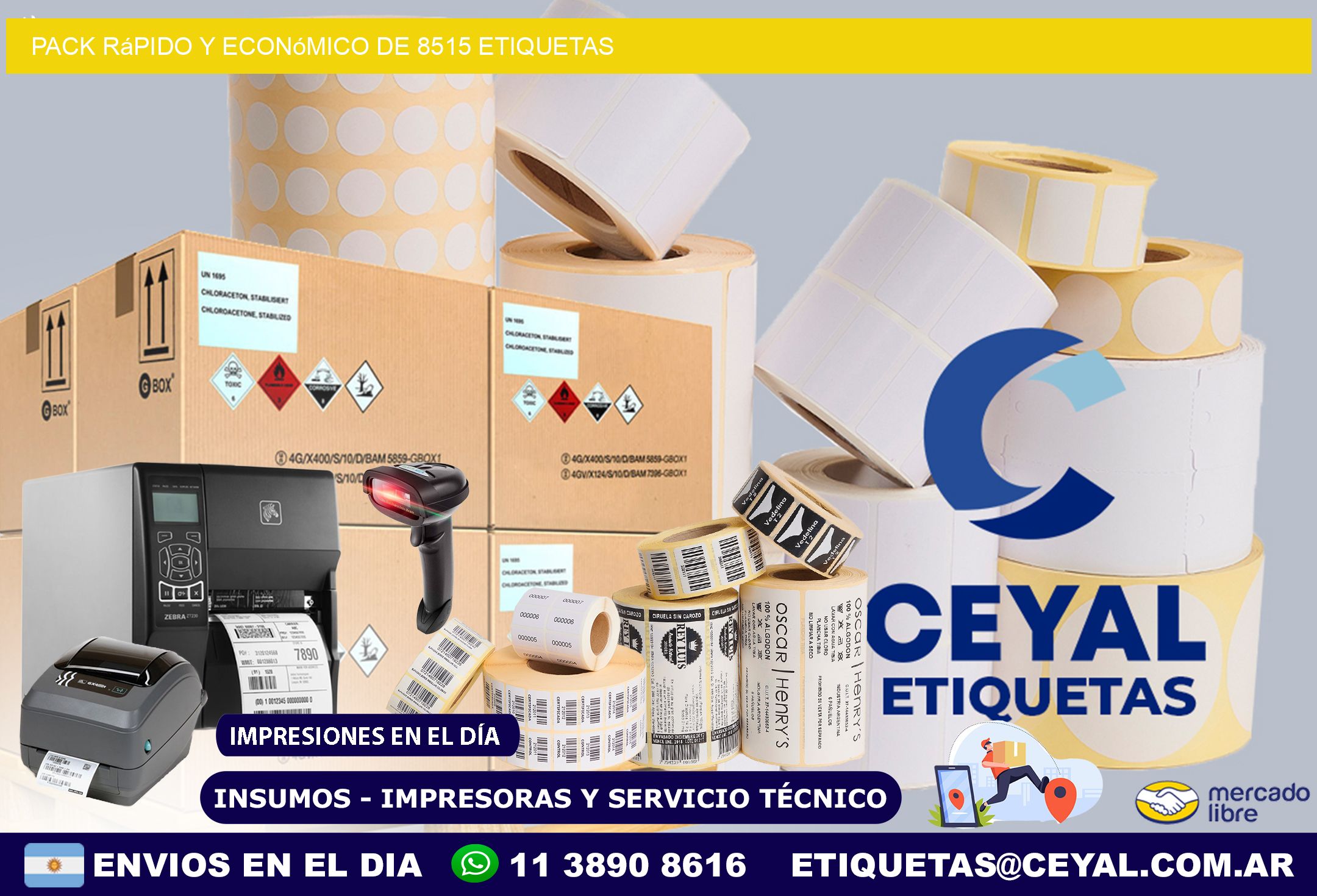 Pack rápido y económico de 8515 etiquetas