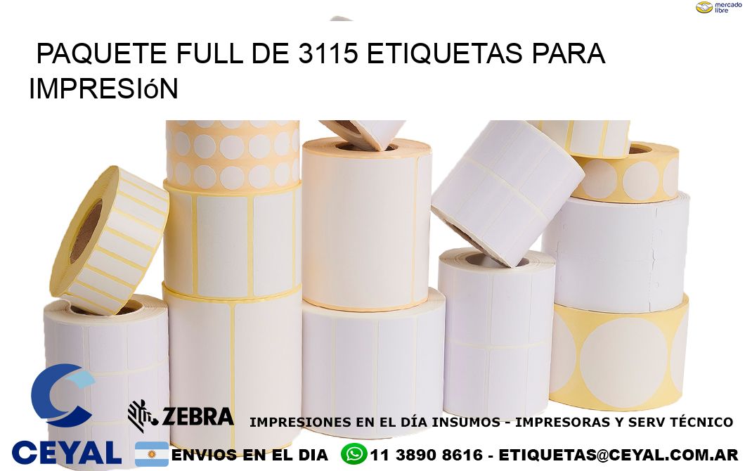 Paquete full de 3115 etiquetas para impresión