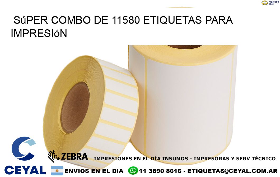 Súper combo de 11580 etiquetas para impresión