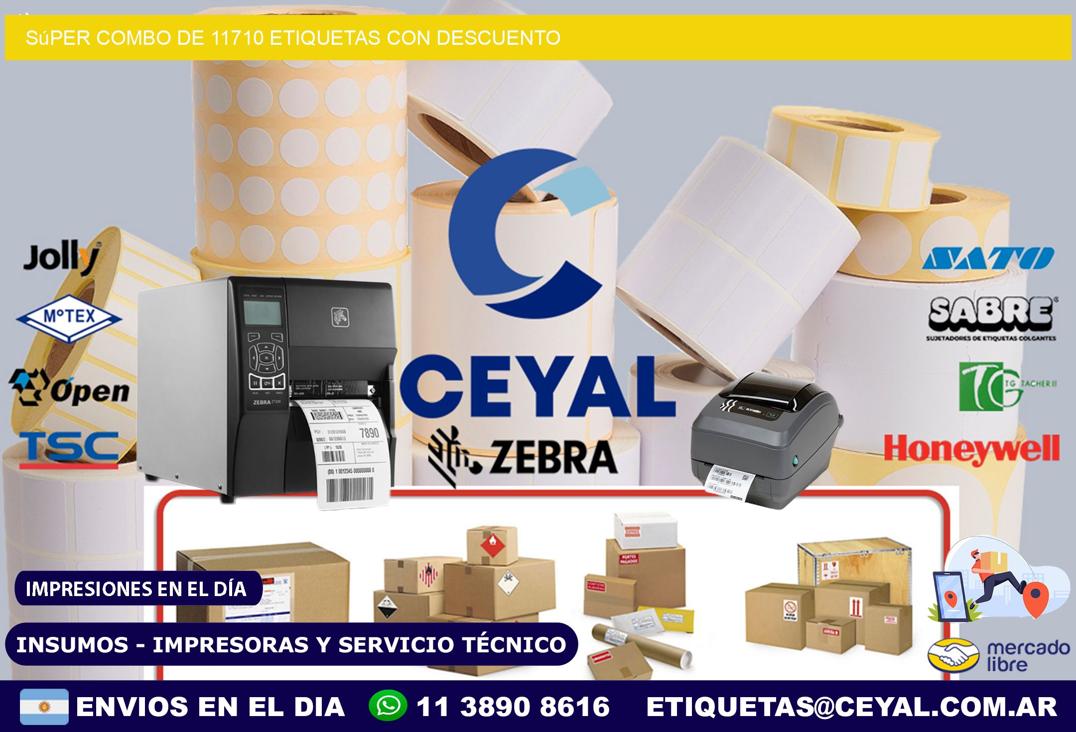 Súper combo de 11710 etiquetas con descuento
