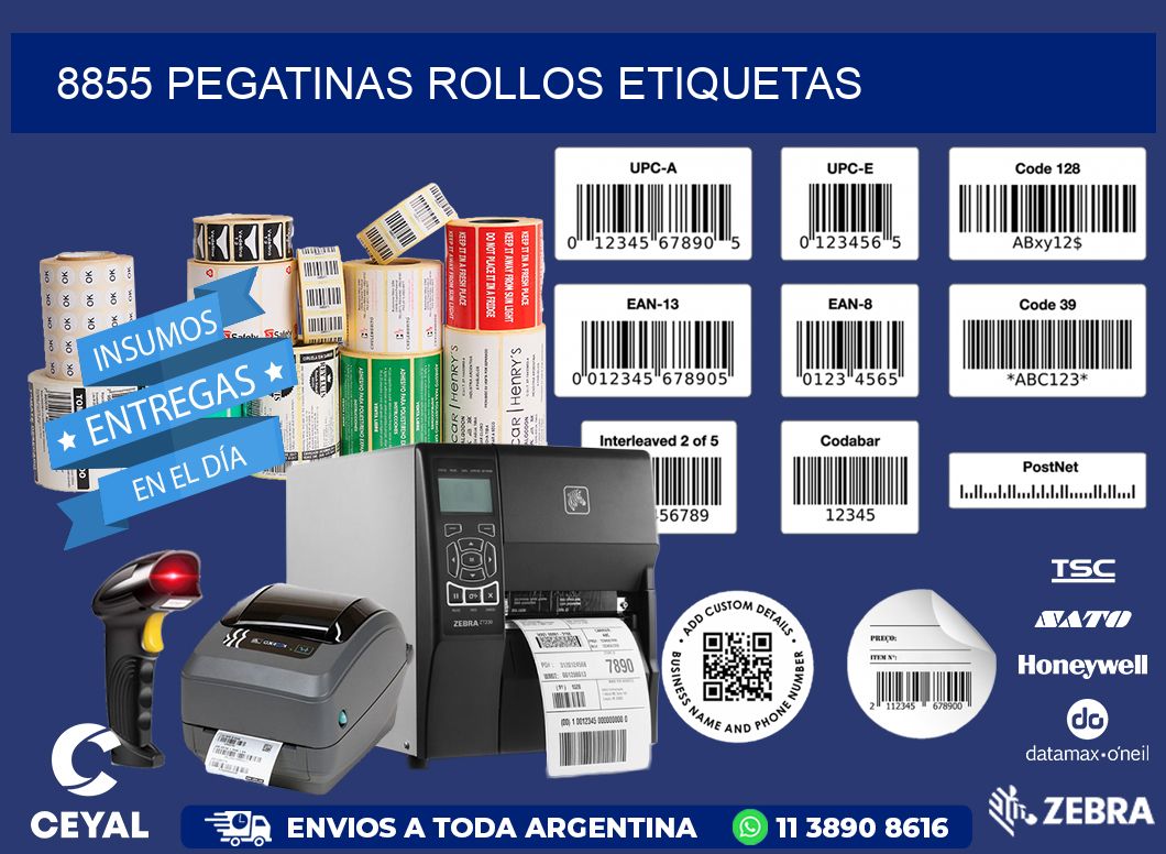 8855 Pegatinas rollos etiquetas