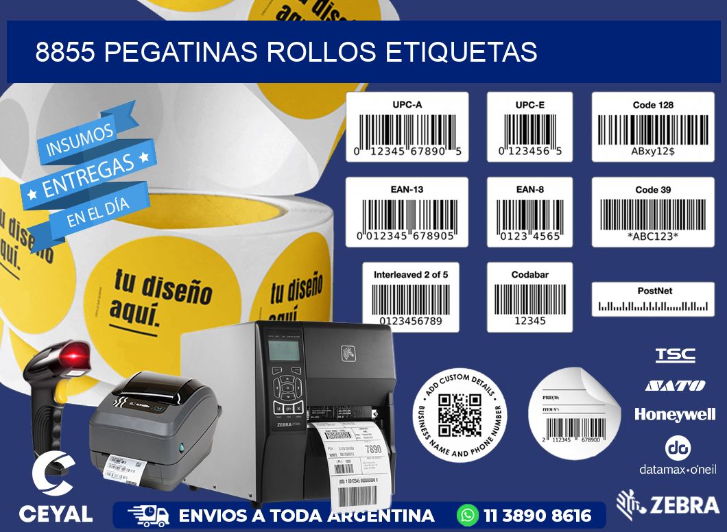 8855 Pegatinas rollos etiquetas