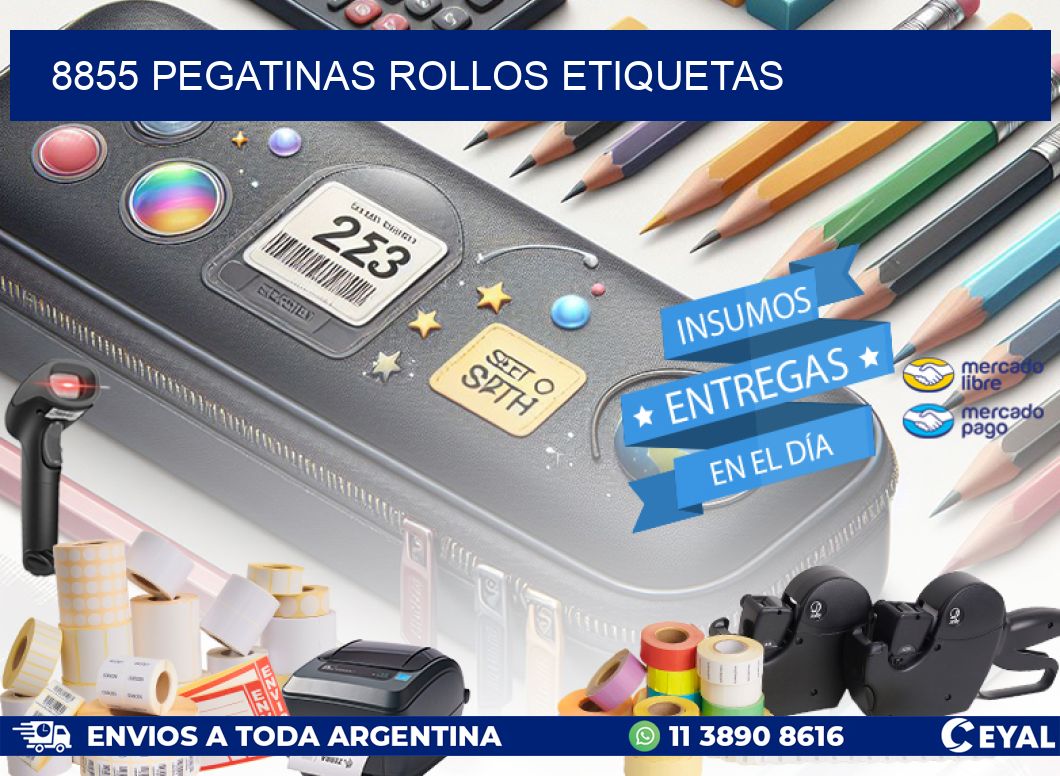 8855 Pegatinas rollos etiquetas