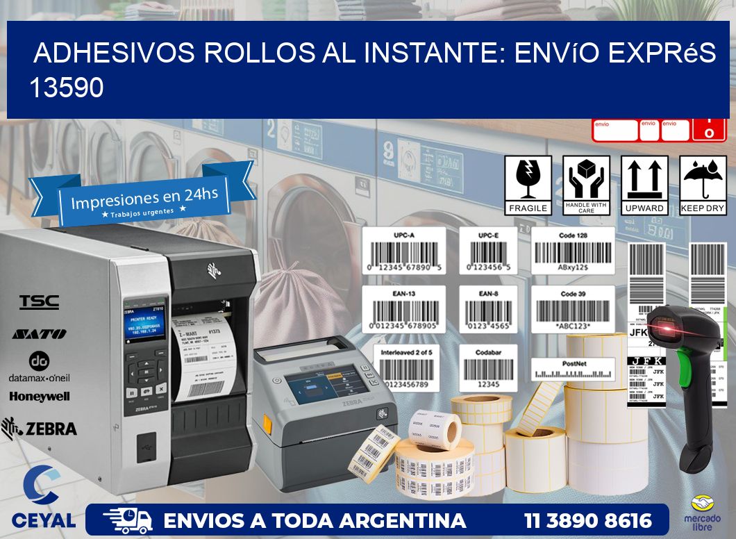 Adhesivos rollos al Instante: Envío Exprés 13590