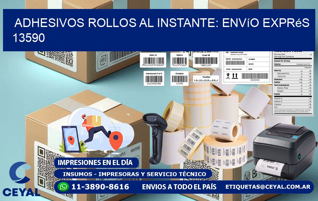 Adhesivos rollos al Instante: Envío Exprés 13590