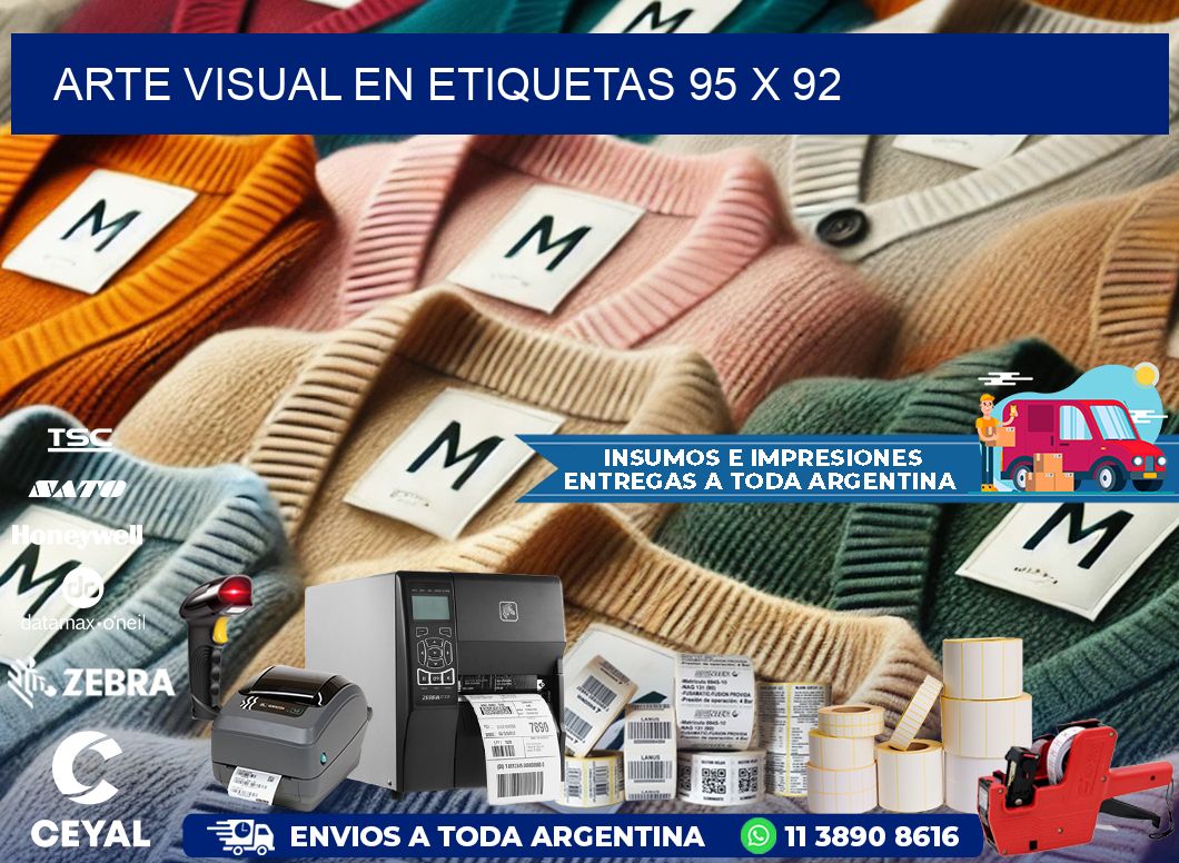 Arte visual en etiquetas 95 x 92