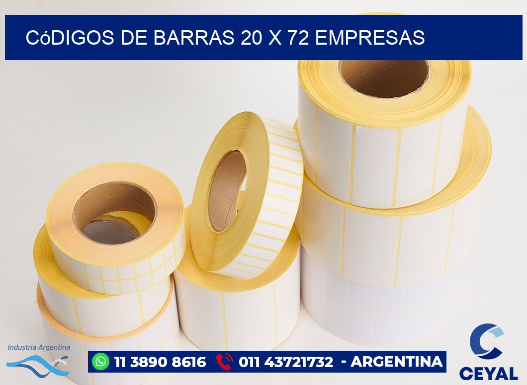 Códigos de Barras 20 x 72 empresas