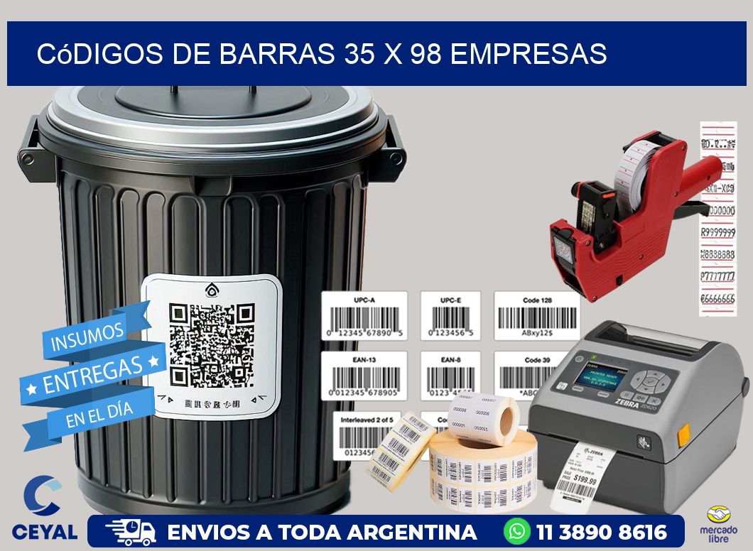 Códigos de Barras 35 x 98 empresas