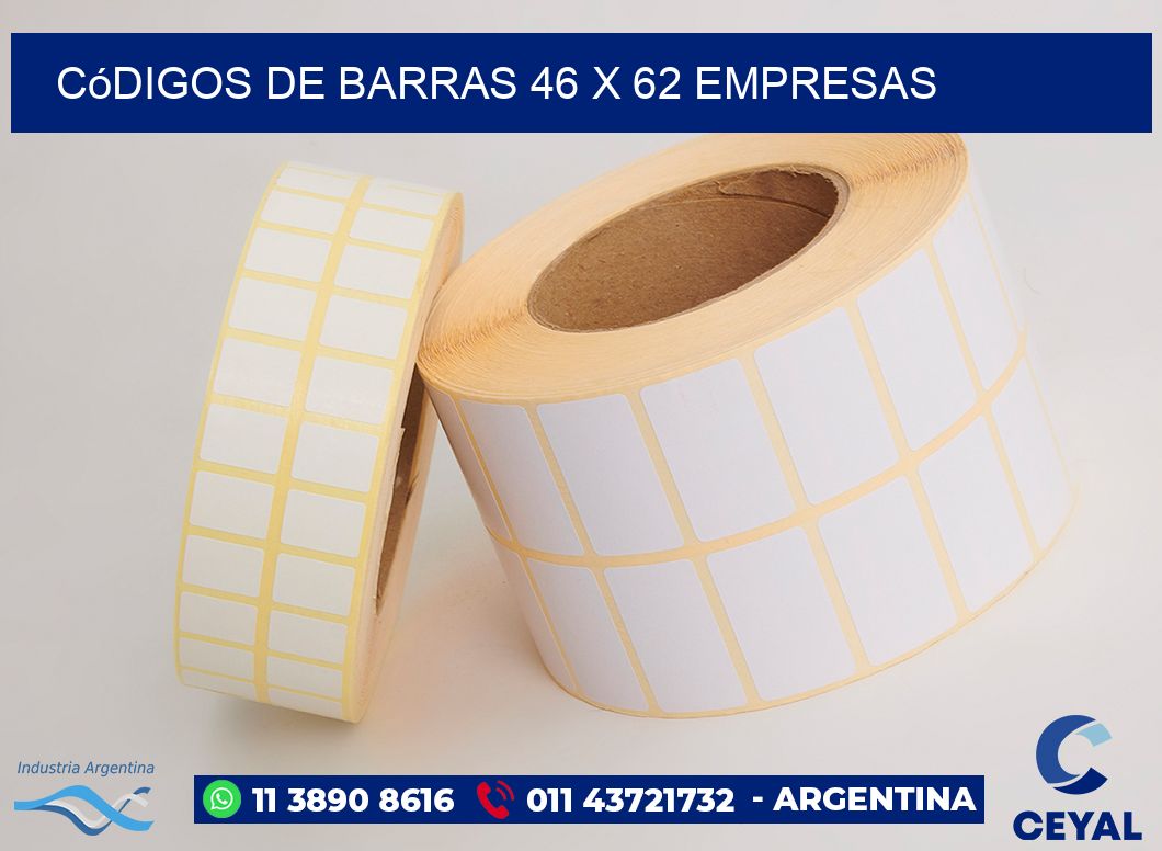 Códigos de Barras 46 x 62 empresas