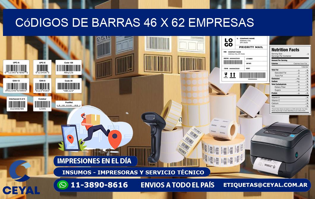 Códigos de Barras 46 x 62 empresas