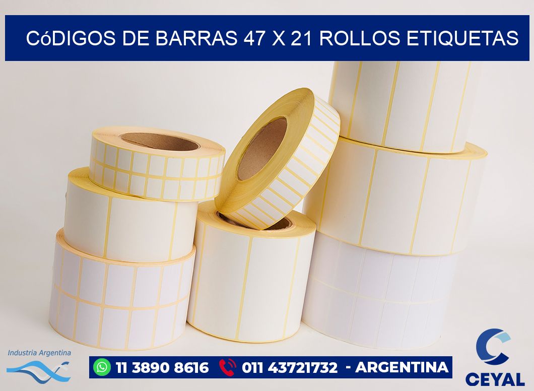 Códigos de Barras 47 x 21 ROLLOS ETIQUETAS
