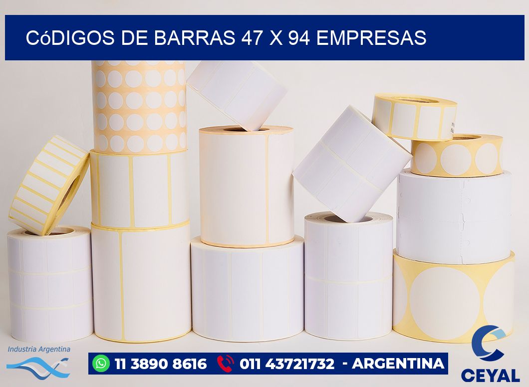 Códigos de Barras 47 x 94 empresas