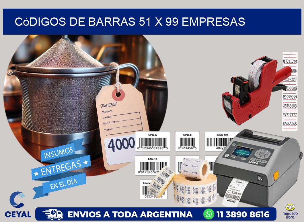 Códigos de Barras 51 x 99 empresas