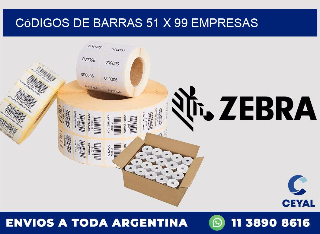 Códigos de Barras 51 x 99 empresas