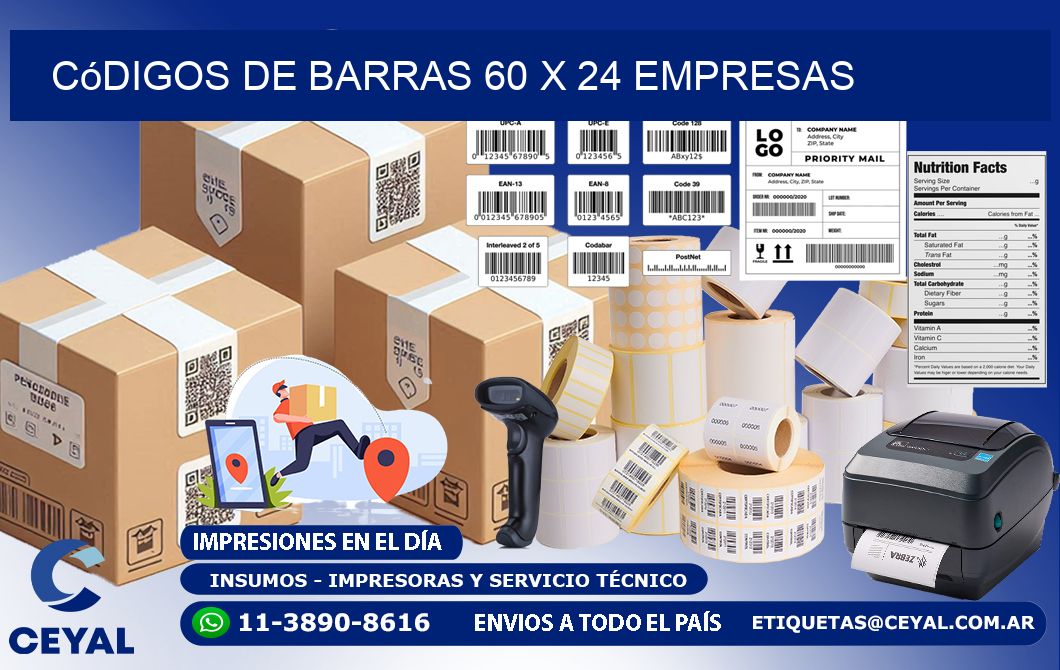 Códigos de Barras 60 x 24 empresas