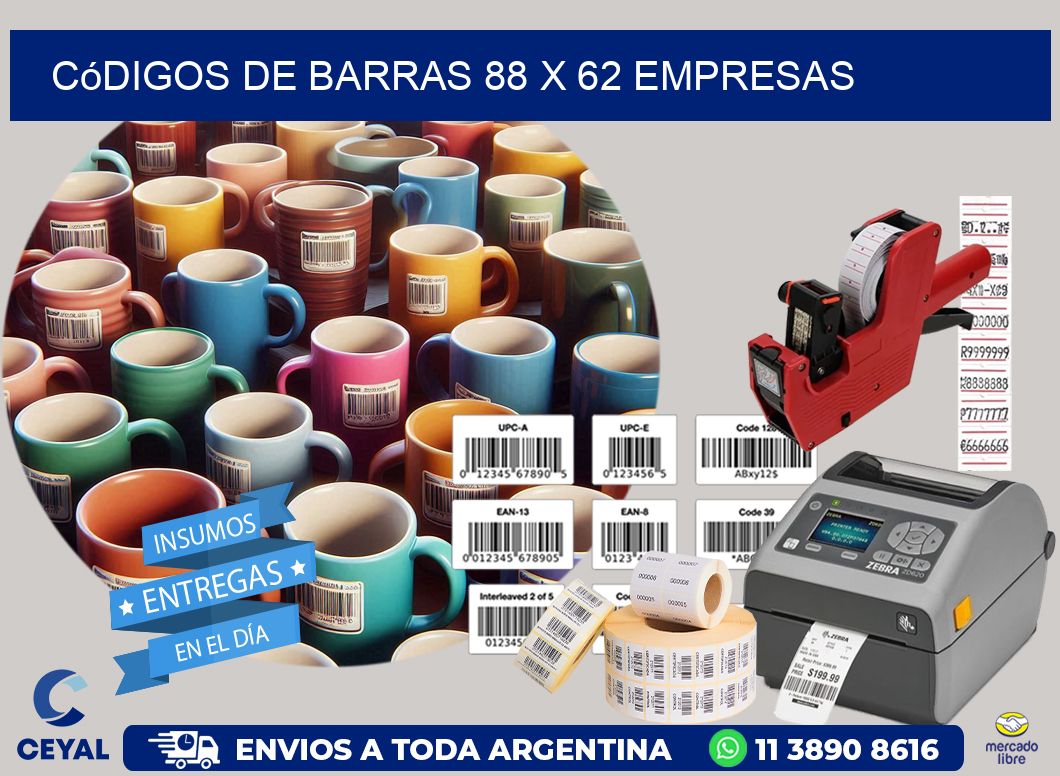 Códigos de Barras 88 x 62 empresas