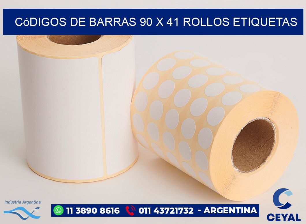 Códigos de Barras 90 x 41 ROLLOS ETIQUETAS