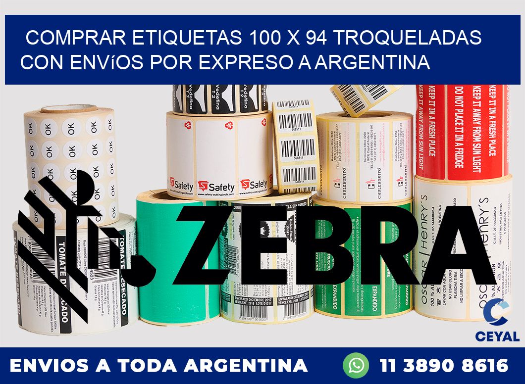 Comprar etiquetas 100 x 94 troqueladas con envíos por expreso a Argentina