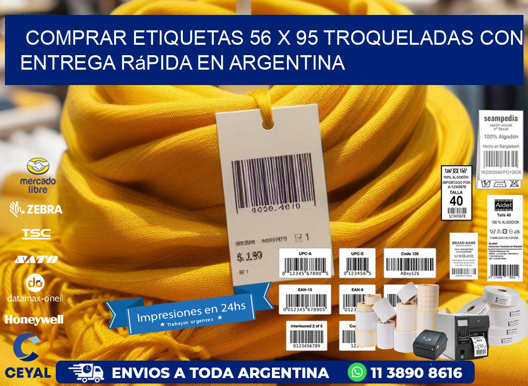 Comprar etiquetas 56 x 95 troqueladas con entrega rápida en Argentina