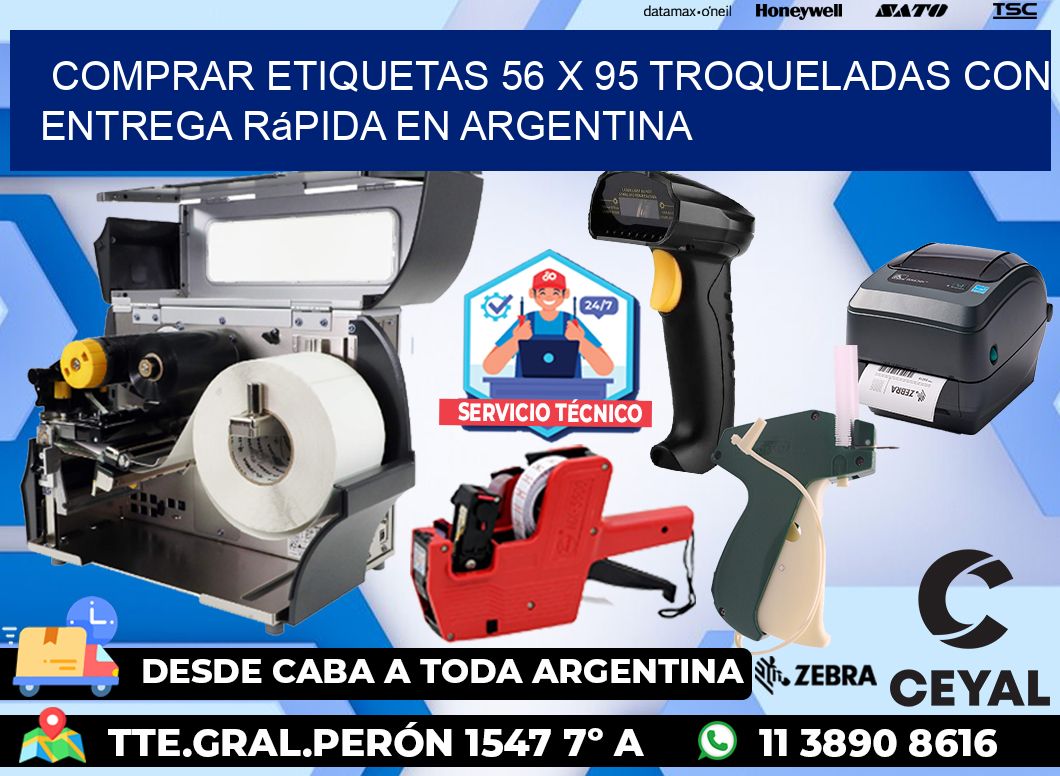 Comprar etiquetas 56 x 95 troqueladas con entrega rápida en Argentina