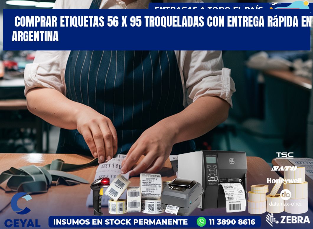 Comprar etiquetas 56 x 95 troqueladas con entrega rápida en Argentina