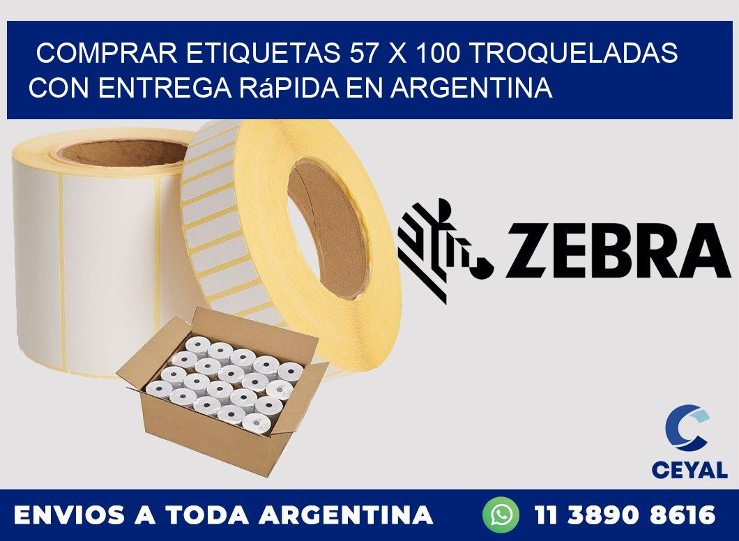 Comprar etiquetas 57 x 100 troqueladas con entrega rápida en Argentina