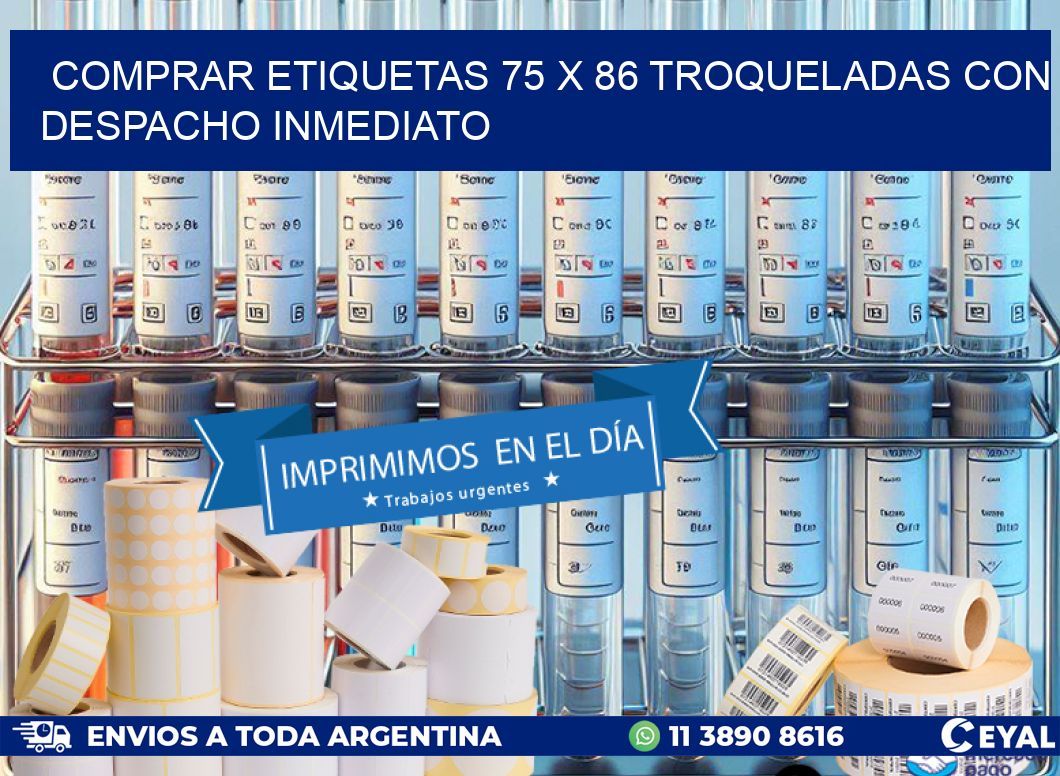 Comprar etiquetas 75 x 86 troqueladas con despacho inmediato