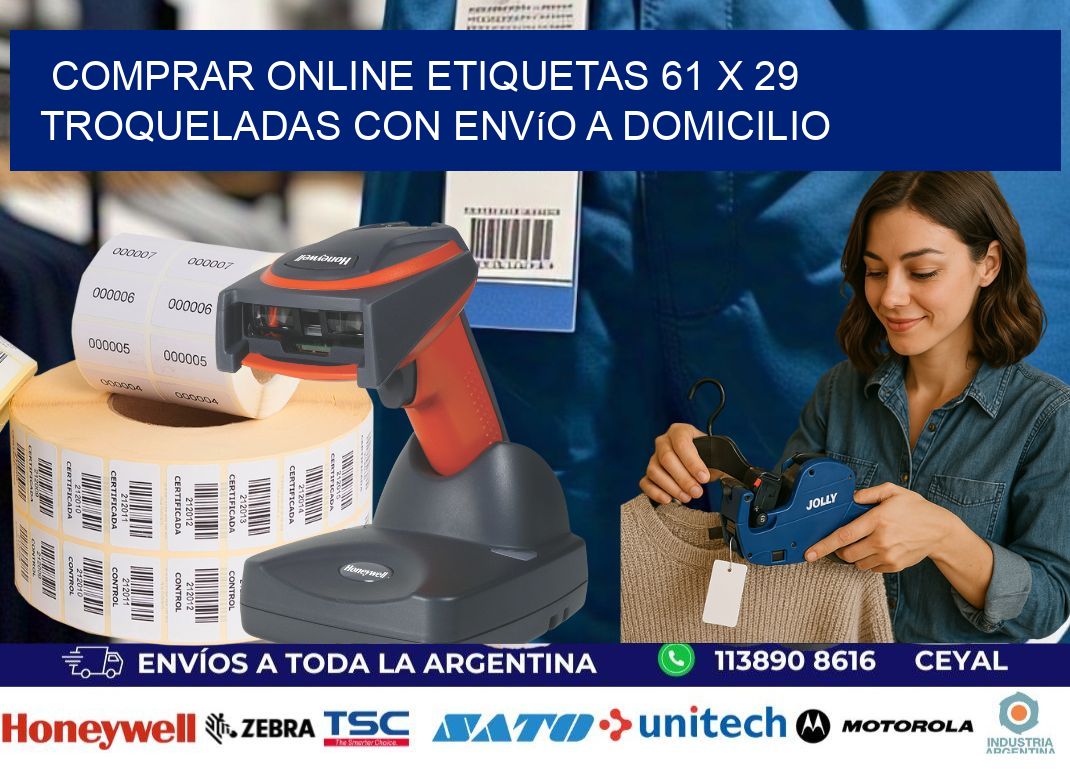 Comprar online etiquetas 61 x 29 troqueladas con envío a domicilio