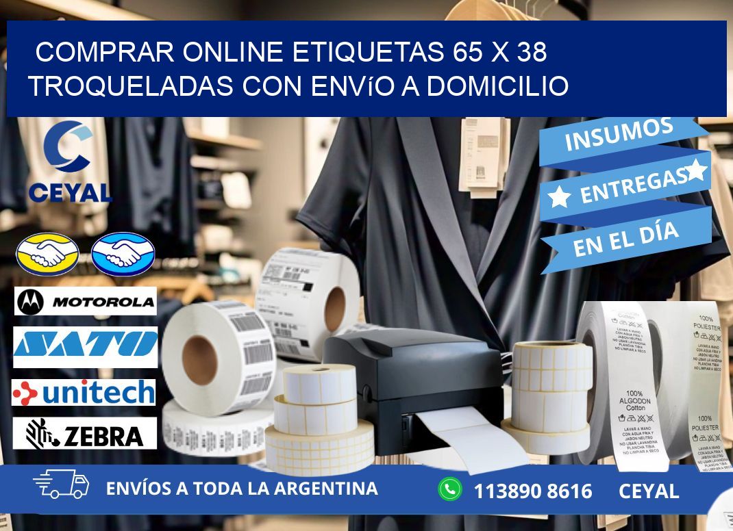 Comprar online etiquetas 65 x 38 troqueladas con envío a domicilio