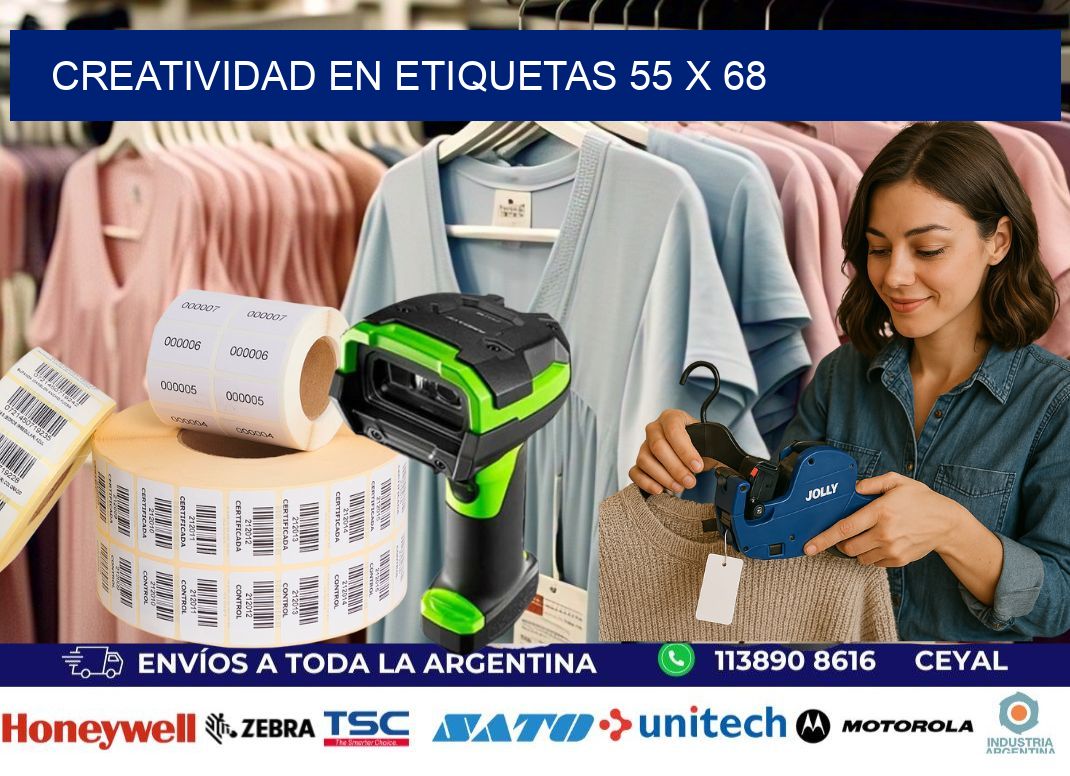 Creatividad en etiquetas 55 x 68