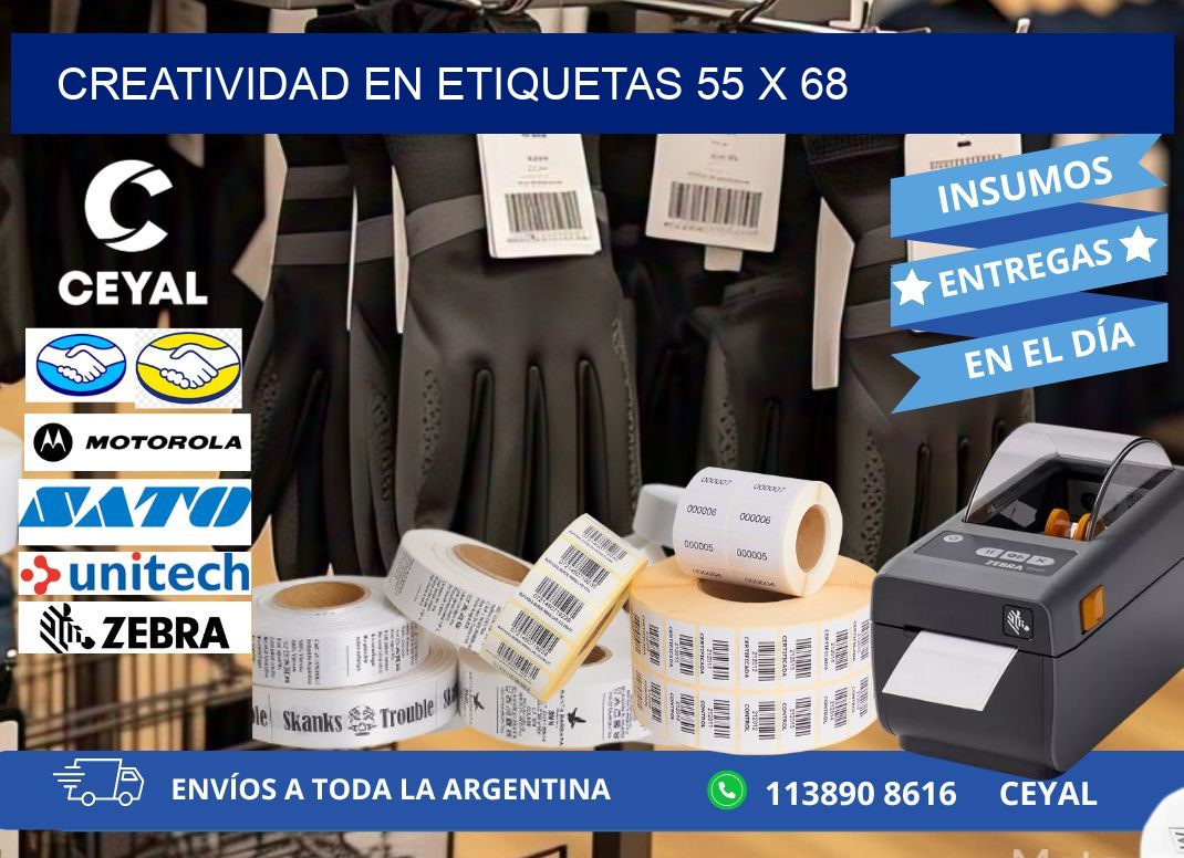 Creatividad en etiquetas 55 x 68