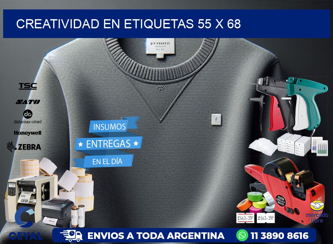 Creatividad en etiquetas 55 x 68