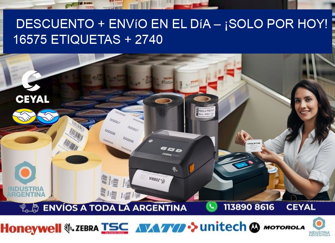 Descuento + envío en el Día – ¡Solo por Hoy! 16575 etiquetas + 2740