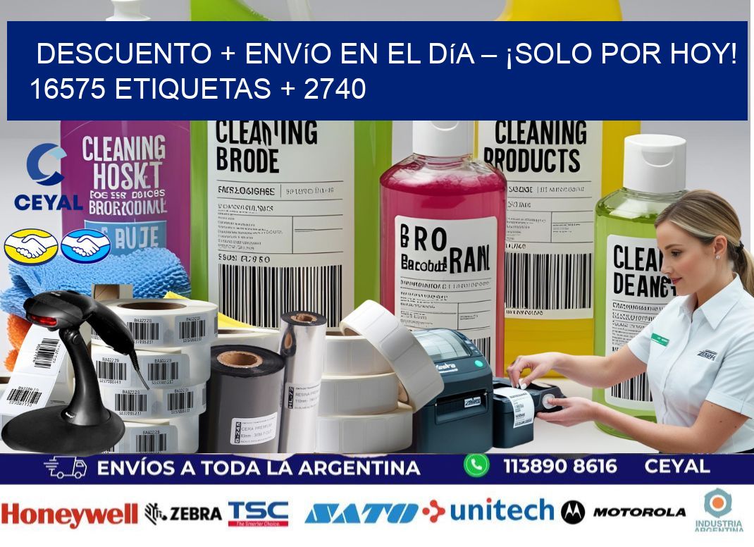 Descuento + envío en el Día – ¡Solo por Hoy! 16575 etiquetas + 2740