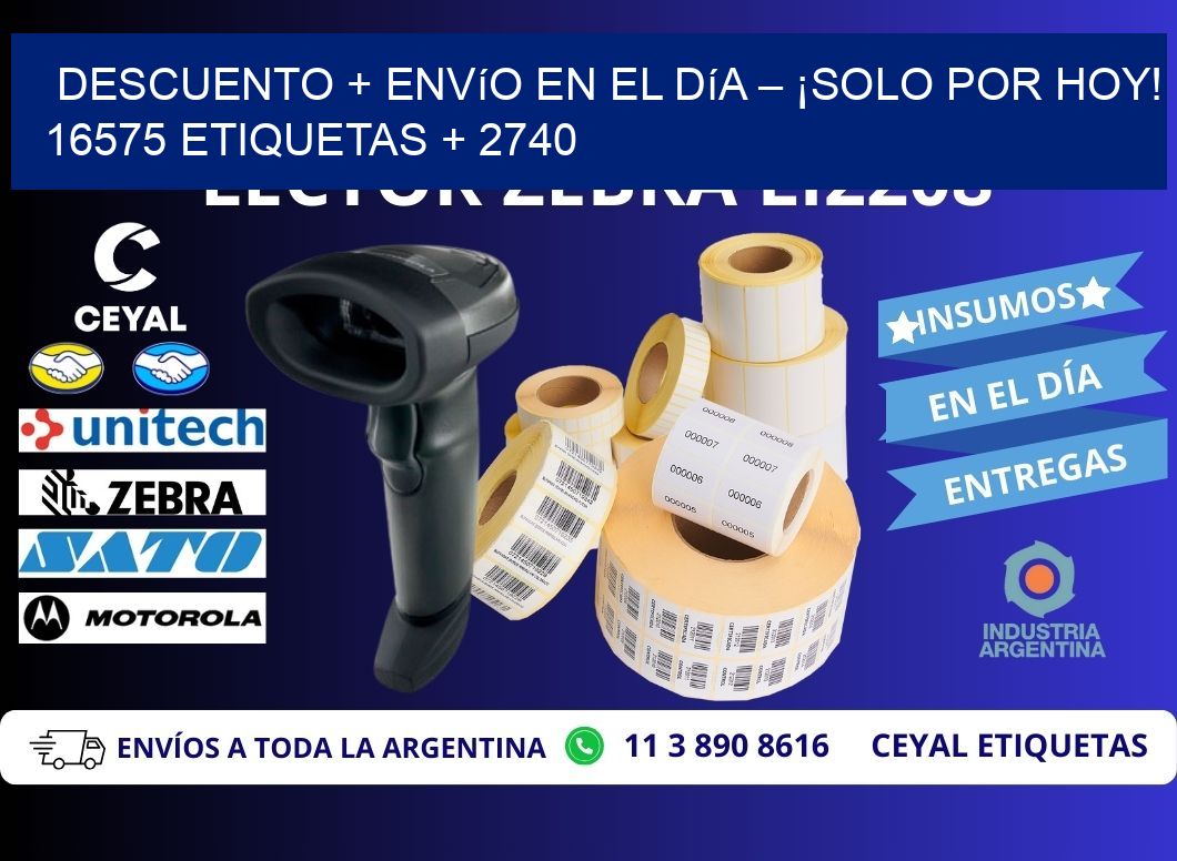Descuento + envío en el Día – ¡Solo por Hoy! 16575 etiquetas + 2740