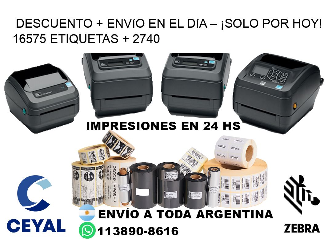 Descuento + envío en el Día – ¡Solo por Hoy! 16575 etiquetas + 2740