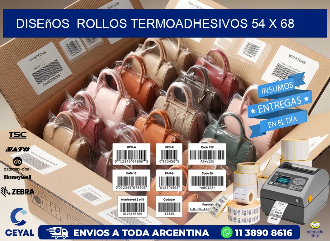 Diseños  ROLLOS TERMOADHESIVOS 54 x 68