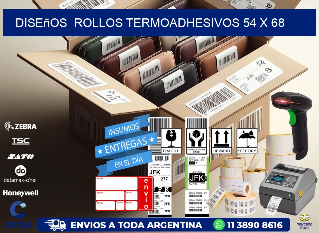 Diseños  ROLLOS TERMOADHESIVOS 54 x 68
