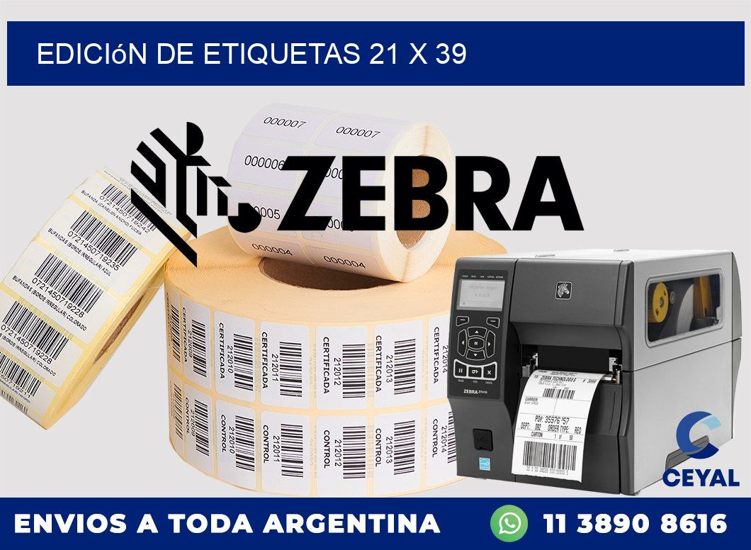 Edición de etiquetas 21 x 39
