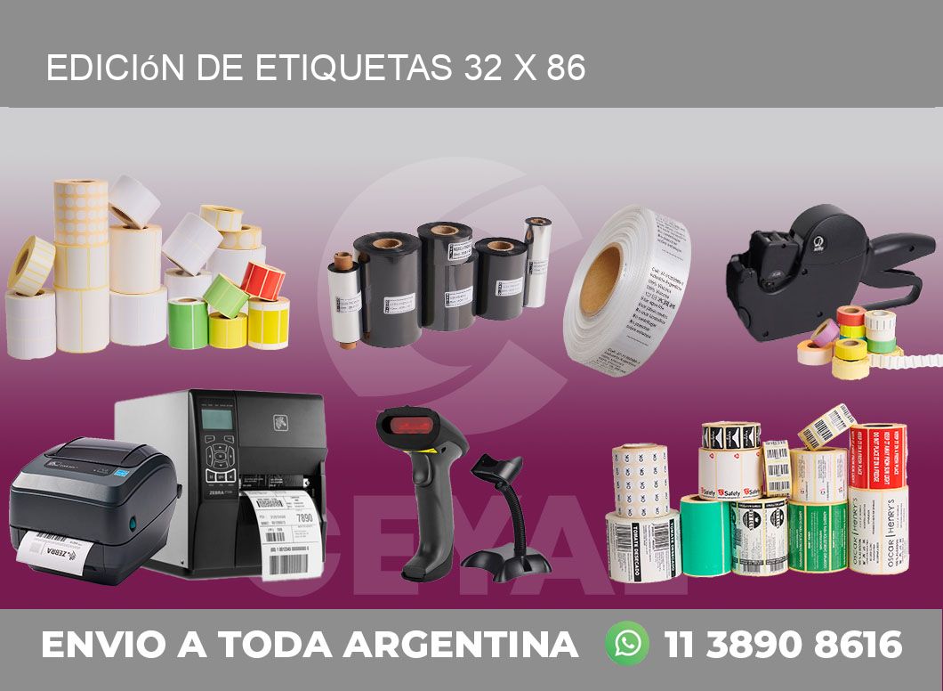Edición de etiquetas 32 x 86